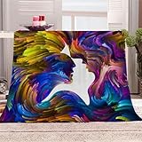 Flanell Fleece Decken abstrakte Graffiti,extra weiche Flauschige Kuscheldecken,leichte,gemütliche Mikrofaser Sofadecke/Couchdecke für Kinder Erwachsene,150x200cm,3D-Bedruckt,Liebhaber Geschenke