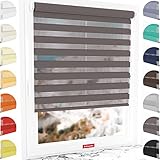 Schuette® Rollo ohne Bohren & mit Bohren 2in1 ● Tag & Nacht Doppelrollo Kollektion: Grey Lead (Grau) ● 40 x 130 cm (Breite x Höhe) ● Suprafix Klemmrollo = Klemmfix 2.0 ● 60s Montage mit Video