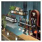 MAKIVI Weinregal, Deckendekoration, Regal, hängender Vintage-Weinflaschenhalter, schwebende Holzregale, Bar-Butler-Weinspender für Bar, Club/80 cm (Farbe: 140 cm) Marriage