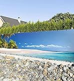 MyMaxxi Zaunbanner Sichtschutz - Urlaubsort mit Palmen und Strand - Abdeckung für Terrasse Zaun - Windschutz Sonnenschutz Blickdicht - Zaunverkleidung wetterfest Sichtschutz Zaun - Verkleidung -