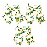 BEIJIALY 3 Stück Sonnenblumen-Lichterkette, 2,4 m, 20 LEDs, batteriebetrieben, für Hochzeit, Hintergrund, Blume, Rattan-Dekoration