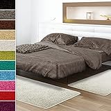 Shaggy-Bettumrandung Sphinx - 3-teiliges Läufer-Set für das Schlafzimmer - Hochflor Bettvorleger in vielen Farben (B: 67 cm | L: 1 x 240 cm + 2 x 140 cm, Creme)