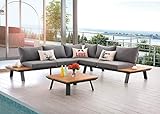 AISER Royal Garten Lounge Set -Samoa- Luxuriöse Sitzecke mit Kaffee Tisch aus hochwertigem Misanbar Kunstholz Gartenmöbel Set