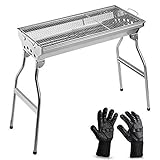 Outdoor Indoor Barbecue Holzkohle Edelstahl Tragbare Outdoor-Holzkohle-Brennende Kohle-Clip/Grillgabel/Bambus-Stick/Pinsel Grillwerkzeug