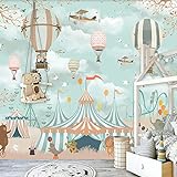 JUEWEIER Kinderzimmer romantischer Cartoon Heißluftballon selbstklebendes Fresko, modernes Zimmer Fresko, Wohnzimmer Schlafzimmer Dekoration