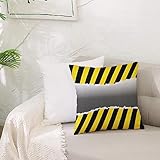 Kissenbezug Polyester Zierkissenbezug,Bau zerrissenes Schild Baustelle Gefahr Gefahr Fortschritt Vorsicht Städtisches Muste,Dekorativen Kissenhüllen Weiches Kissen für Sofa Couch Schlafzimmer 50x50 cm