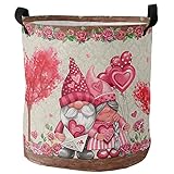 Spielzeugkorb Happy Love'S Day Liebevoller Gnome-Herz-Baum-Holz Kleider Tasche Praktisch Wäschekorb Verdickter Aufbewahrungskorb Für Bad Waschküche Wäsche,40X50Cm