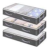 Yirtree Unterbetttasche, Bettwäsche-Set, Organizer, Taschen, staubdicht, Schlafsaal, Kleiderschrank, Schlafsaal, Behälter Dunkelgrau