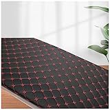 AITAF Kunstleder Gesteppt Kaschiert Leder Stoff Kunstleder Meterware Bezugsstoff Polsterstoff Lederoptik 1,4m Breit, für Handwerk DIY nähen Kunstleder Polstertasche Herstellung (Color : Black)