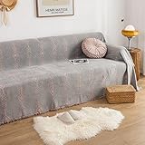 Homxi Überwurf für Sofa 3 Sitzer,Sofabezug Universal mit Pfeil Sofa Chenille Überwurf Sofa Handtuch Rosa Grau Sofa Überzug 180x230CM