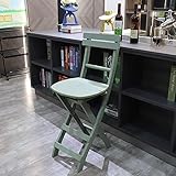 FREAZE Barstuhl Aus Massivholz Klappbar Bistrohocker, Sitzhöhe 60cm, Klappbarer Tresenhocker Mit Rückenlehne, Modern Barstühle Für Esszimmer, Wohnzimmer (Color : Green)