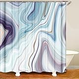 Duschvorhang mit Motiv Abstrakter Marmor Duschvorhang 200x220 Badezimmer Badevorhang 3D Digitaldruck 12 Haken Badezimmervorhang wasserdicht und schimmelfest