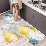 Küchenteppich 50x80 Goldgrau Küchenläufer Teppich Für Küche Waschbarer rutschfest Läufer Küchenmatte Weich Und Superabsorbierend Waschbar In Waschmaschine