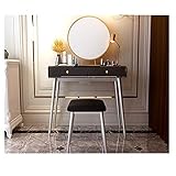 Schminktisch-Set, weißer Schminktisch mit Spiegel und Hocker, Make-up-Schminktisch, Schlafzimmer-Kommode-Set mit 2 Fächern zur Aufbewahrung, Schminktisch-Set (Farbe: Dunkelgrün, Größe: Länge 80 cm) (