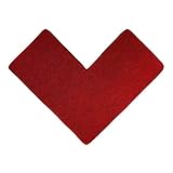 WohnDirect Eck Duschmatte Rot - idealer Duschvorleger für eckige Duschkabinen zum Set kombinierbar, rutschfest & Waschbar - Badematten & Badteppiche - 50 x 100 x 100 cm