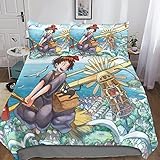 SHENGANG Studio Ghibli Kinder Bettbezug Set Startseite Satz, Bettwäsche Satz Moderne Anime Bettbezug Für Jugendliche Jugend Mädchen Jungen, Startseite Schlafzimmer Dekor Double（200x200cm）