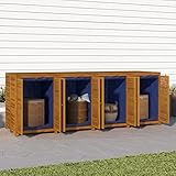 JUNZAI Gartenbox, Kissenbox Outdoor WassBerdicht, Auflagenbox, Aufbewahrungsbox, Terrassenschrank, Gartentruhe, Gartenkiste, Garten Aufbewahrung, 280x87x104 cm Massivholz Akazie