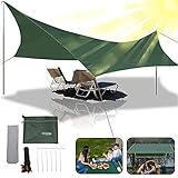 Warmounts Zeltplane Wasserdicht, Tarp für Hängematte Regenschutz Sonnenschutz Camping Zelt Tarp Faltbare Kleines Volumen Zeltplane Mehrzweck Leichte Tragbare für Camping, Reisen 220 * 240cm