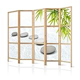 murando - Paravent XXL Spa Zen Orient 225x171 cm 5-teilig einseitig eleganter Sichtschutz Raumteiler Trennwand Raumtrenner Holz Design Motiv Deko Home Office Japan p-C-0016-z-c