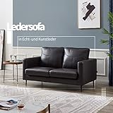 De RUCCI Ledersofa S123 Vittoria Bestes Preis-Leistungsverhältnis Echtleder im Komfortbereich (S124 Braun, 2 Sitzer)