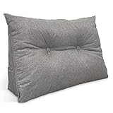 maxVitalis Rückenkissen, Keilkissen für Bett und Sofa geeignet, Lendenkissen, dreieckiges Lesekissen, Kissen mit abnehmbarem und waschbarem Bezug, mit praktischem Seitenfach, 70 cm breit