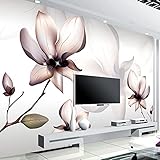 pinke Blumen Fototapete PVC Tapeten Wandtapete XXL Moderne Wanddeko Wohnzimmer Schlafzimmer Büro Flur（400cm×280cm）