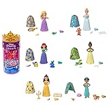 DISNEY PRINZESSIN Color Reveal-Puppen - 6 Überraschungen, Wasseraktiviert, Zubehör, für Kinder ab 3 Jahren, Arielle, Cinderella, Tiana, Belle, Jasmin, Rapunzel, HMB69