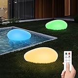 MALUX Solarlampen für Außen 3Stück Solarkugeln für den garten mit Fernbedienung Solarkugel für außen Wasserdicht IP67 Solar kugeln für außen mit 8 Farben Automatisch Aufleuchten Garten Terrasse D18CM