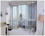 Transparent Schlaufenrollo Vorhänge Fenstervorhang mit Stickerei, for Binden, Ballonvorhänge, transparenter Volant, Fensterschirm for Schlafzimmer, Wohnzimmer, Küche, Ventilatorvorhang (Color : 4, S