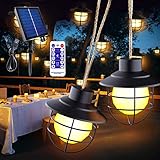 Kedoxi Solar Lichterkette Aussen, Retro Hanfseil Lichterkette Außen, 20 LED Solarlampen für Außen mit Lampenschirmen, Fairy Lights Deko Hochzeit Outdoor mit USB Aufladung für Garten, Partys, Warmweiß