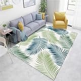 DJHWWD XXL Teppich Teppich Schlafzimmer Teppich Dekoration Grün Frische Große Blatt Muster Teppich-Restaurant 100X200Cm Wohnzimmer Grün