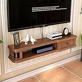 GREMBI Wandmontierte Fernsehschrank Schwimmende Regale Tv-Aufbewahrungsregal Hängende Tv-Schrank Medienkonsole Schwimmende Schreibtisch Aufbewahrung/Nussbaum/120 cm