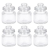 Murago - 6er Set Vorratsglas ca. 600ml / ca. 15x11cm luftdicht Gewürz Glas Dosen Bonbonglas Bonboniere Behälter mit Deckel Candy Bar Vorratsgläser Mittelgroße Gläser für Lebensmittel 0,6L Kekse