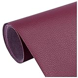 SSYBDUAN Möbelstoff Premium Bezugsstoff Zum Kunstleder Meterware ， Polsterstoff Bezugsstoff Lederoptik, Grün,Wein, rot, 1,38 × 1 m (4.5ft × 3.3ft)