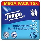 Tempo fresh to go Classic Feuchttücher, Mega Pack, 15 Packungen mit je 10 Tücher (Verpackung kann abweichen.)