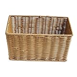 HEMOTON Rattankorb Regalkorb Geflochten Rattan Korb Schrankkorb Ablagekorb Make Up Organizer Container Dekokorb Aufbewahrungskorb für Küche Bade Wohnzimmer Tischdeko 30 x 20 x 15 cm