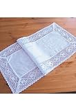 Tischläufer - weiß Stickerei mit Häkelspitze 40*90 cm