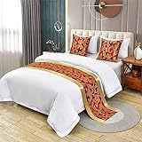 Morbuy Moderne Hotel Bettläufer Schals, Weiche Bettwäsche Schal Bettlaufer, Bettschal Bettschwanz Handtuch Dekoration Für Einzel Queen King Size Bett Flagge (50x160cm für 100cm Bett,Luxuriös)