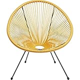 Kare Design Sessel Acapulco Gelb, moderner Acapulco Sessel, Gartenstuhl, Outdoorstuhl, Relaxsessel, Stuhl, Wetterfest, XXL Retro Chillsessel Outdoorgeeignet (H/B/T) 85x73x78cm