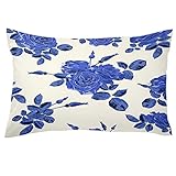 Kissenbezüge für Bett,Kissenbezüge,Blaue Rosenpflanze,dekorative Kissenbezüge,Sofa-Kissenbezüge