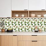 Tapete Avocado Grün Vliestapete Klebefolie Möbel Leicht Abzuziehen Selbstklebende Tapete Schlafzimmer Küchenrückwand Tapete Selbstklebend for Living Room 40x100cm
