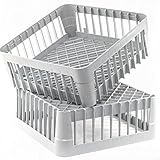 Gastronette 2 Spülkorb Spülmaschinenkorb Gläserkorb Korb für Spülmaschine Gläser Tassen Bestecke Teller 40x40 cm Höhe 15cm Mischgutkorb grob ideal für die Gastronomie ineinander stapelbar Grau