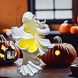 Shenrongtong Höllenbote mit Laterne, gruselige Vintage-Geisterstatue-Dekoration, Halloween-Laternen, Hexenstatuen für Zuhause, draußen, Hof, Rasen, Garten, Party, Halloween-Dekorationen
