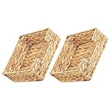 UPKOCH 2 Stück Serviettenhalter Aus Wasserhyazinthe Korbgeflecht Gästehandtuch Serviettenkorb Rattan Rechteckig Toilettenbehälter Ablagen Ablage Für Theke Papierhandtücher Aufbewahrung