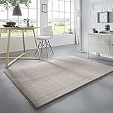 Taracarpet Waschbarer Flauschiger Uni Kurzflor Teppich, Anti-Rutsch, Felloptik, Super Soft Sand 160x230 cm