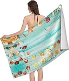 GYORI Mikrofaser Strandtuch Hülse Handtuch Groß 100x200 cm Landhausstil Strandtuch 3D Badetuch Strandhandtuch Schnell Trocknendes Weiches Strandlaken, Saunatuch, Reisehandtuch