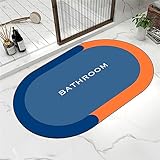 Badezimmerteppich, Badematte Rutschfest, Duschmatte Rutschfest, Duschvorleger, Badvorleger Badteppich Rutschfest Waschbar Teppich Badezimmer, Bathroom Mat, Bath Mat Mats, Bad Teppich, Blau-60x100cm