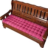 Yokbeer Bankauflage Bankkissen 8 cm Dick Sitzpolster Bank Gartenbank Auflage, 2/3 Sitzer Bankauflage, Polsterauflage für Gartenmöbel (Color : Pink, Size : 170 * 48cm)