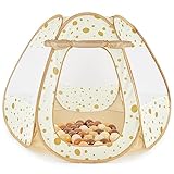 Bieco Kinderzelt für Drinnen Pop up Dots | inklusive 50 Bälle | Prinzessin | Zelt Kinder | Spielzelt Mädchen | Princess Tent | Bällebad | Kinderspielzelt Mädchen | Spielzelt Kinderzimmer