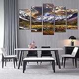 Targawerelax Kunstdruck Druck Auf Leinwand, Wandkunst, 5-Teilig, Eisberg, Poster, Grasland, Landschaft, Bild Für Wohnzimmer, Heimdekoration, Hängende Malerei 200x100cm